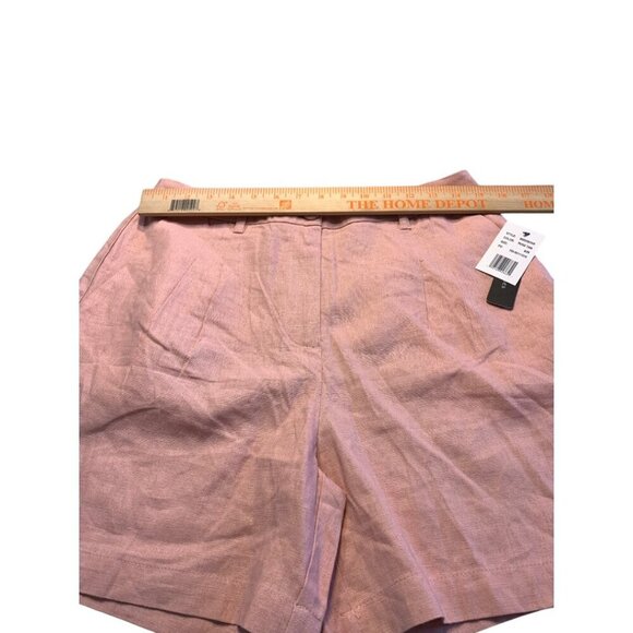 Violets & Roses Women's ESTILO Pleated Linen Blend Shorts Rose Tan Size 8/29 - Picture 4 of 8